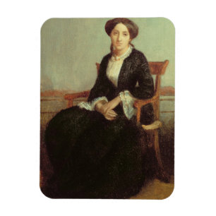 Portrait of Genevieve Celine, 1850 (oil on canvas) Magnet