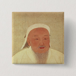 Portrait of Genghis Khan , Mongol Khan 2 Inch Square Button