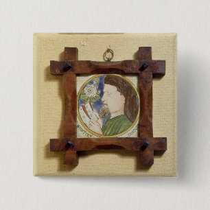 Portrait of Geoffrey Chaucer (c.1340-1400) (cerami 2 Inch Square Button