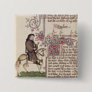 Portrait of Geoffrey Chaucer  facsimile from 2 Inch Square Button