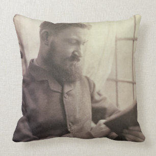 Portrait of George Bernard Shaw (1856-1950) as a Y Throw Pillow