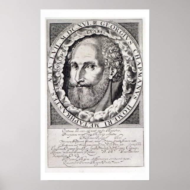 Portrait of George Chapman (c.1559-1634) c.1609-10 Poster (Front)