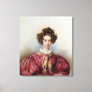 Portrait of George Sand 1830 Canvas Print