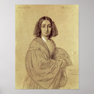 Portrait of George Sand  1837 Poster
