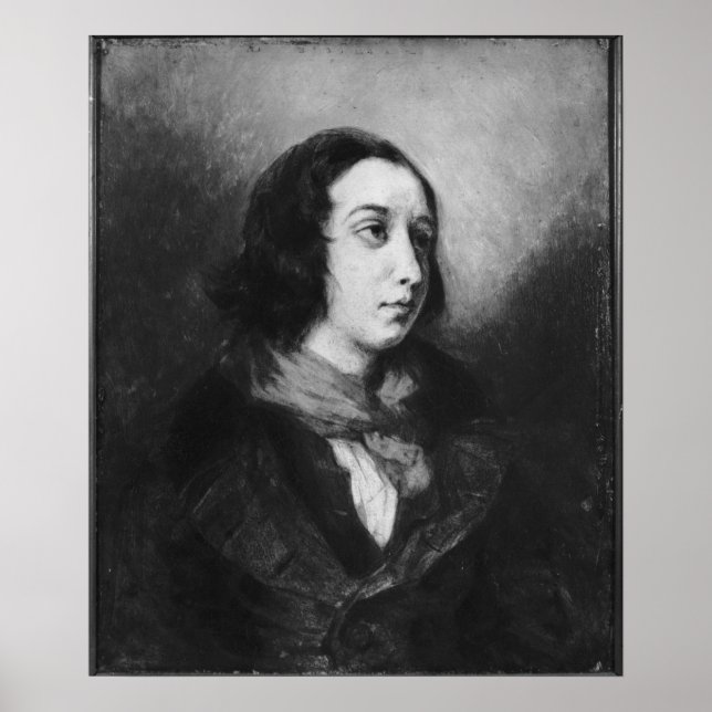 Portrait of George Sand, 1838 Poster (Front)