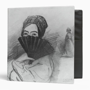 Portrait of George Sand  behind her fan Binder