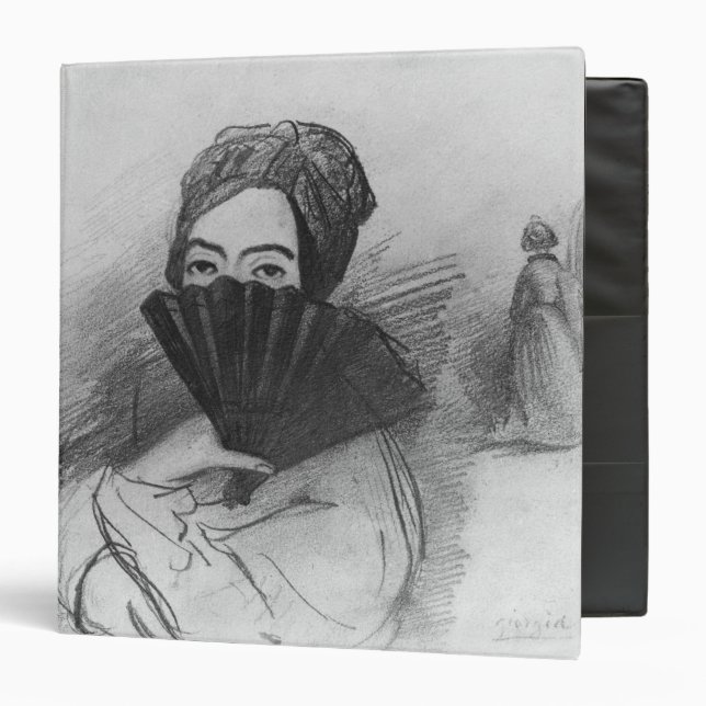Portrait of George Sand  behind her fan Binder (Front/Inside)