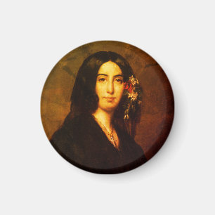 Portrait of George Sand by Auguste Charpentier Magnet