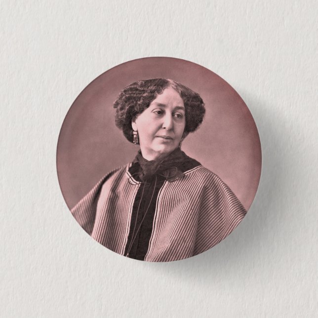 Portrait of George Sand by Nadar 1 Inch Round Button (Front)