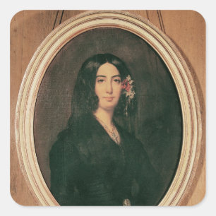 Portrait of George Sand Square Sticker