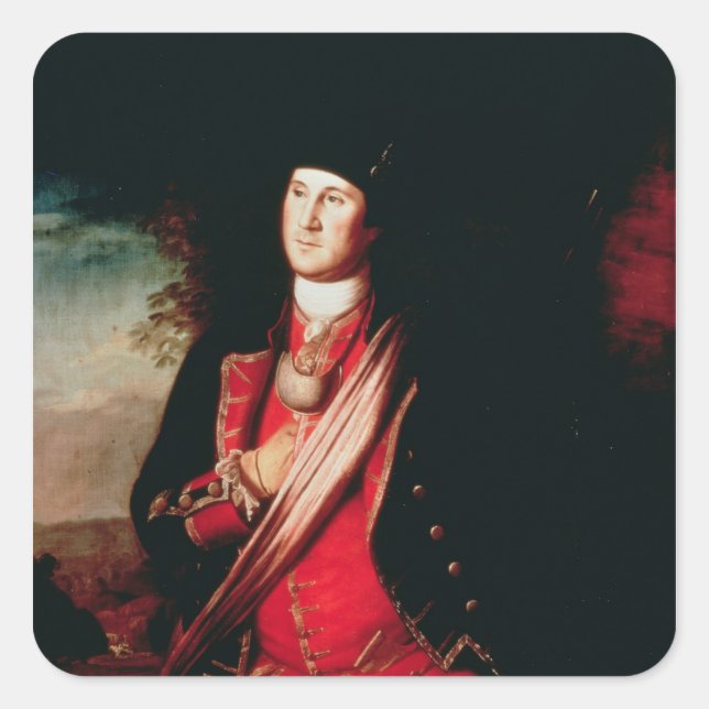 Portrait of George Washington  1772 Square Sticker (Front)