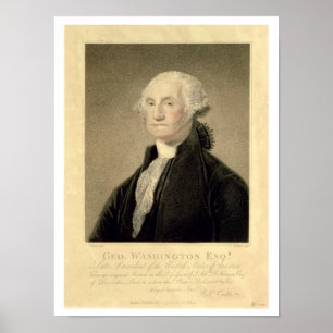 Portrait of George Washington, engraved by William Poster
