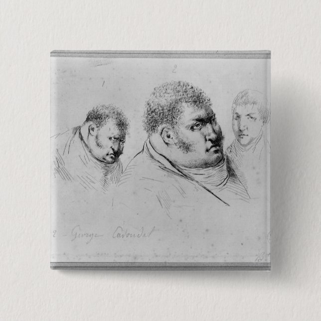 Portrait of Georges Cadoudal  25th May 1804 2 Inch Square Button (Front)