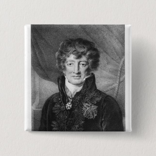 Portrait of Georges Cuvier 2 Inch Square Button (Front)