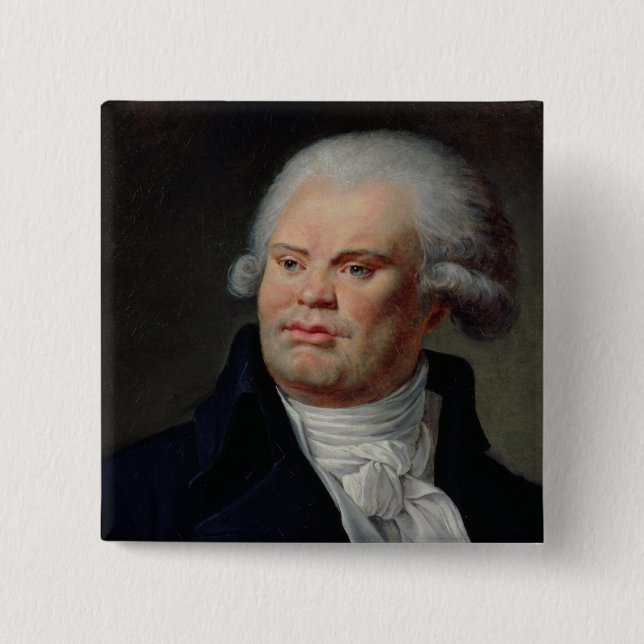 Portrait of Georges Danton 2 Inch Square Button (Front)