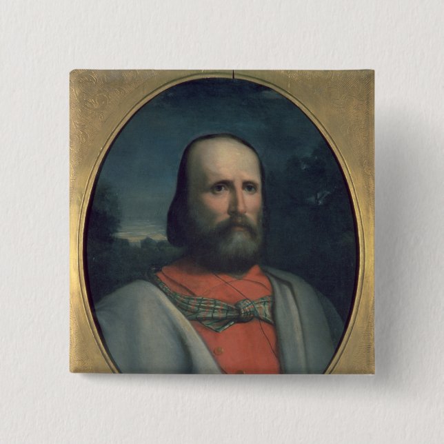 Portrait of Giuseppe Garibaldi 2 Inch Square Button (Front)