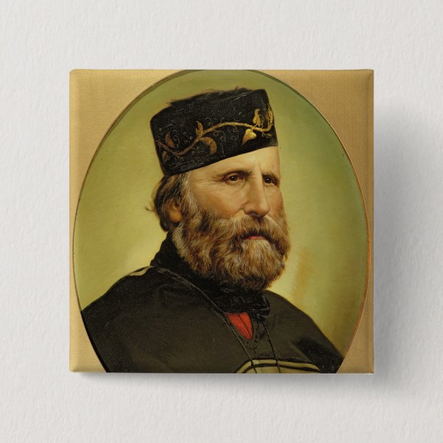 Portrait of Giuseppe Garibaldi 2 Inch Square Button (Front)