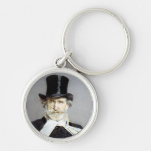 Portrait of Giuseppe Verdi, Italian Opera Composer Keychain