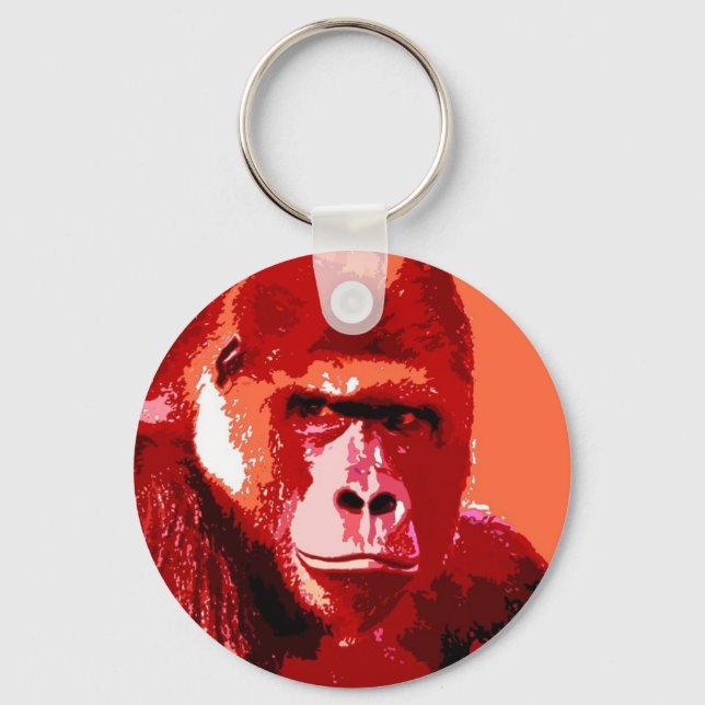 Portrait of Gorilla Keychain (Front)