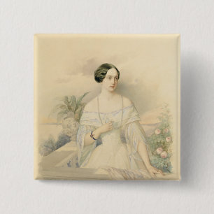 Portrait of Grand Duchess Olga Nikolaevna, 1846 2 Inch Square Button
