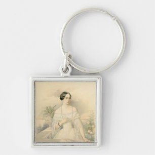 Portrait of Grand Duchess Olga Nikolaevna, 1846 Keychain