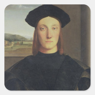Portrait of Guidobaldo da Montefeltro, Duke of Urb Square Sticker