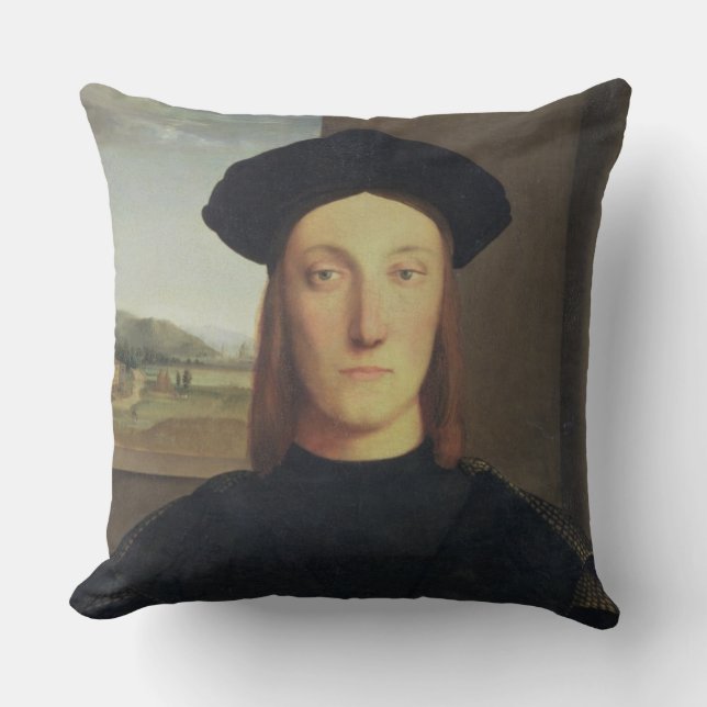 Portrait of Guidobaldo da Montefeltro, Duke of Urb Throw Pillow (Front)