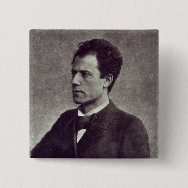 Portrait of Gustav Mahler, 1897 2 Inch Square Button (Front)