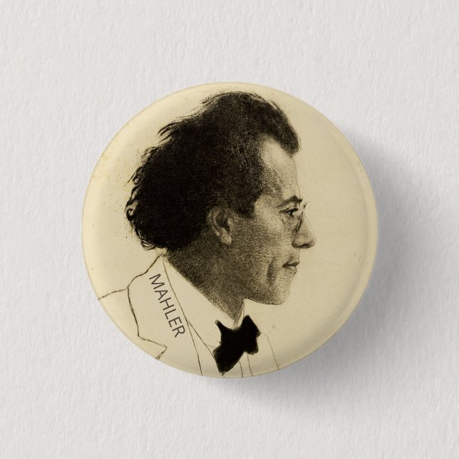 Portrait of Gustav Mahler (1902) 1 Inch Round Button (Front)