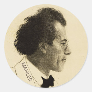 Portrait of Gustav Mahler (1902) Classic Round Sticker