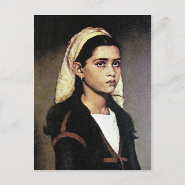 Portrait of gypsy girl postcard (Front)