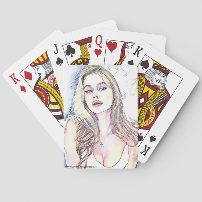 Portrait of Hailey    Playing Cards (Back)