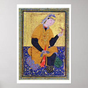 Portrait of Hamida Banu Begum, holding a seal, ill Poster