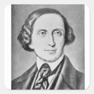 Portrait of Hans Christian Andersen 2 Square Sticker