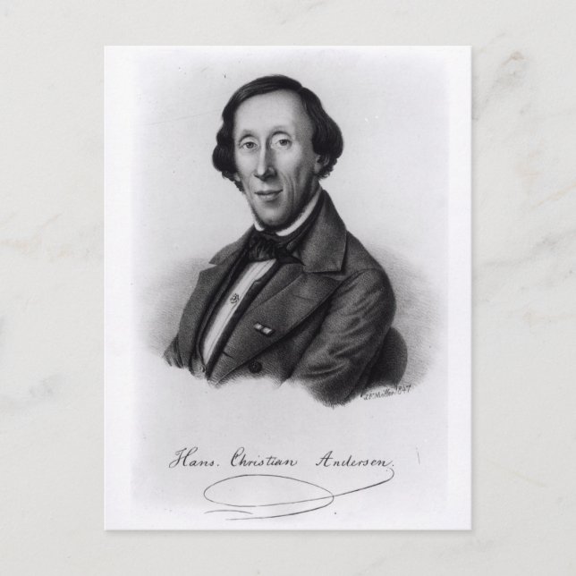 Portrait of Hans Christian Andersen Postcard (Front)