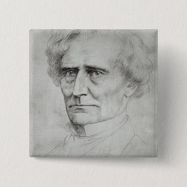 Portrait of Hector Berlioz 2 Inch Square Button (Front)