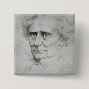 Portrait of Hector Berlioz 2 Inch Square Button