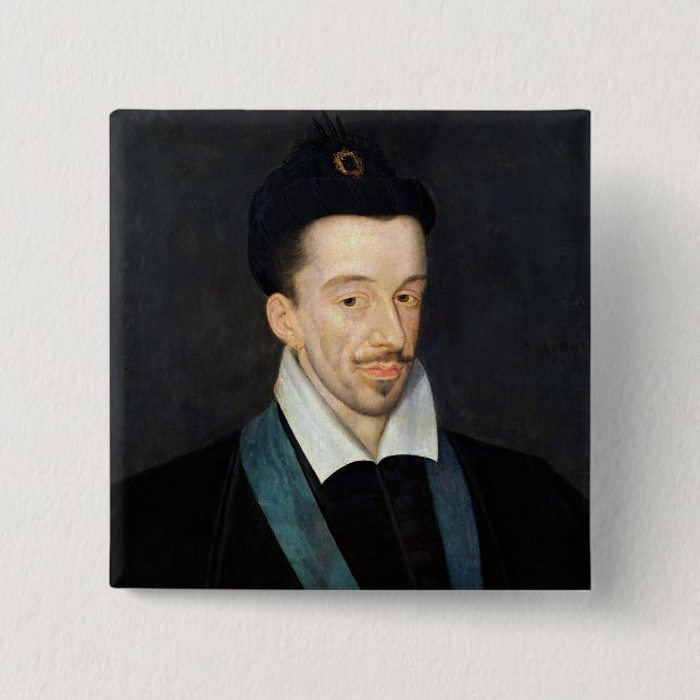 Portrait of Henri III 2 Inch Square Button (Front)