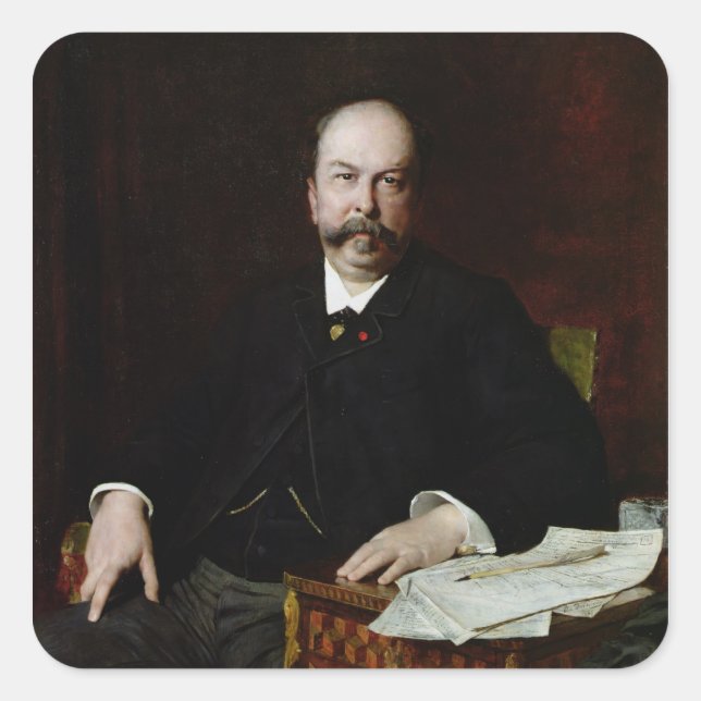 Portrait of Henri Meilhac Square Sticker (Front)