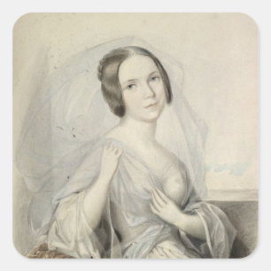 Portrait of Henriette Gertrude Sontag Square Sticker