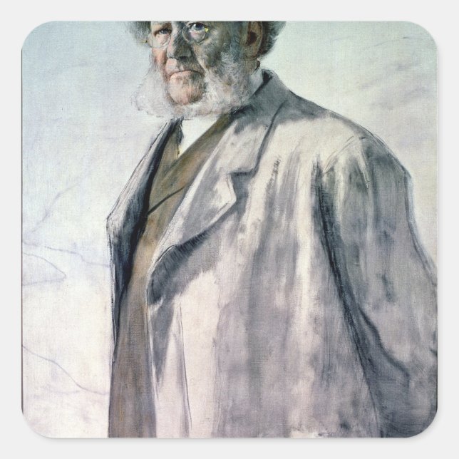 Portrait of Henrik Ibsen, 1895 Square Sticker (Front)