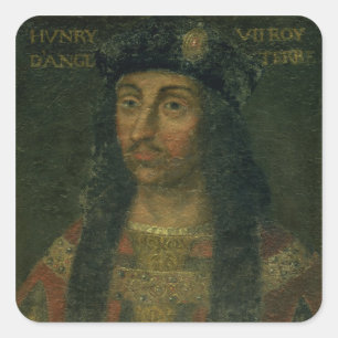 Portrait of Henry VII (1457-1509) (oil on panel) Square Sticker