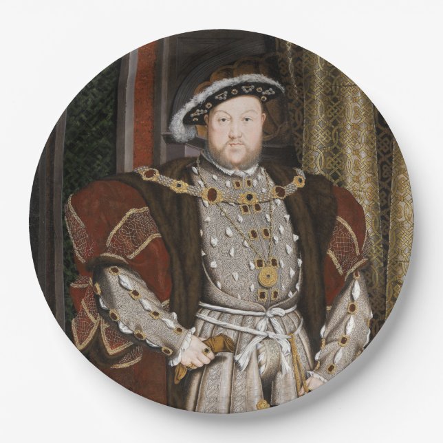 Portrait of Henry VIII (Hans Holbein the Younger) Paper Plate (Front)