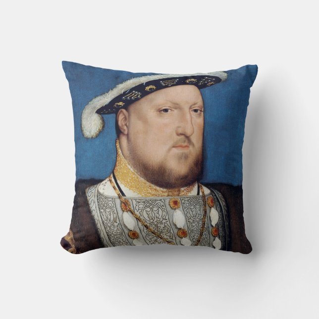 Portrait of Henry VIII of England, Holbein Throw Pillow (Front)