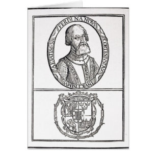 Portrait of Hernado Cortes  and his arms