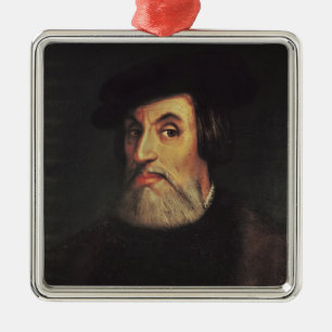 Portrait of Hernando Cortes Metal Ornament