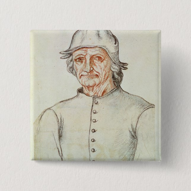 Portrait of Hieronymus Bosch 2 Inch Square Button (Front)