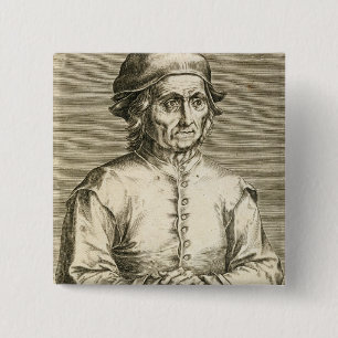 Portrait of Hieronymus Bosch (c.1450-1516) plate 3 2 Inch Square Button