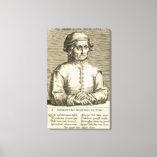 Portrait of Hieronymus Bosch (c.1450-1516) plate 3 Canvas Print (Front)