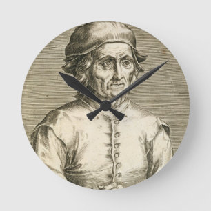 Portrait of Hieronymus Bosch (c.1450-1516) plate 3 Round Clock